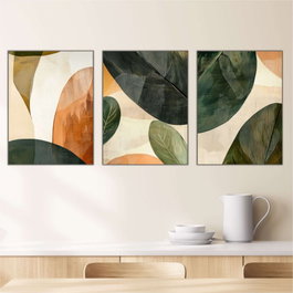 Wallity Set de 3 Pinturas Decorativas de MDF Multicolor